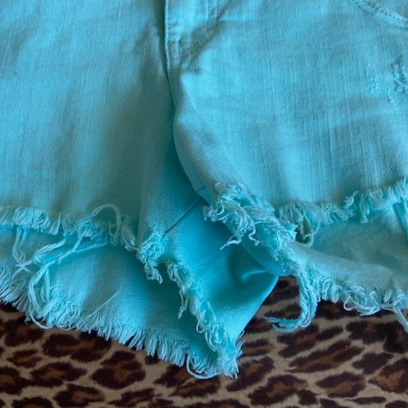 Billabong Light Blue Denim Cutoff Daisy Duke Jeans Shorts Size 9 - Picture 3 of 6